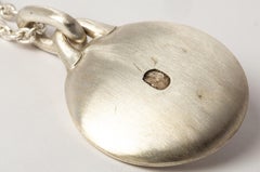 Disk Necklace (0.2 CT, Tiny Faceted Diamond Slab, 35mm, MA+FCDIA)