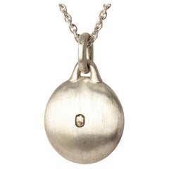 Disk Necklace (0.2 CT, Tiny Faceted Diamond Slab, 35mm, MA+FCDIA)