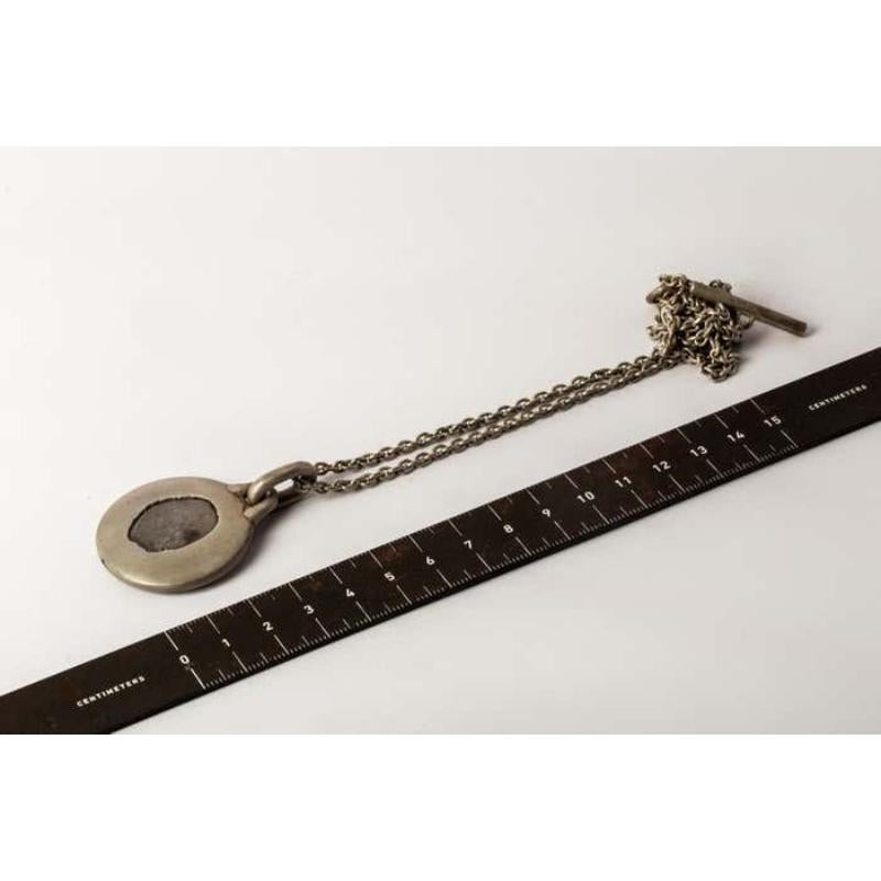 Women's or Men's Disk Necklace (3.0 CT, Diamond Slab, 35mm, DA+DIA) For Sale