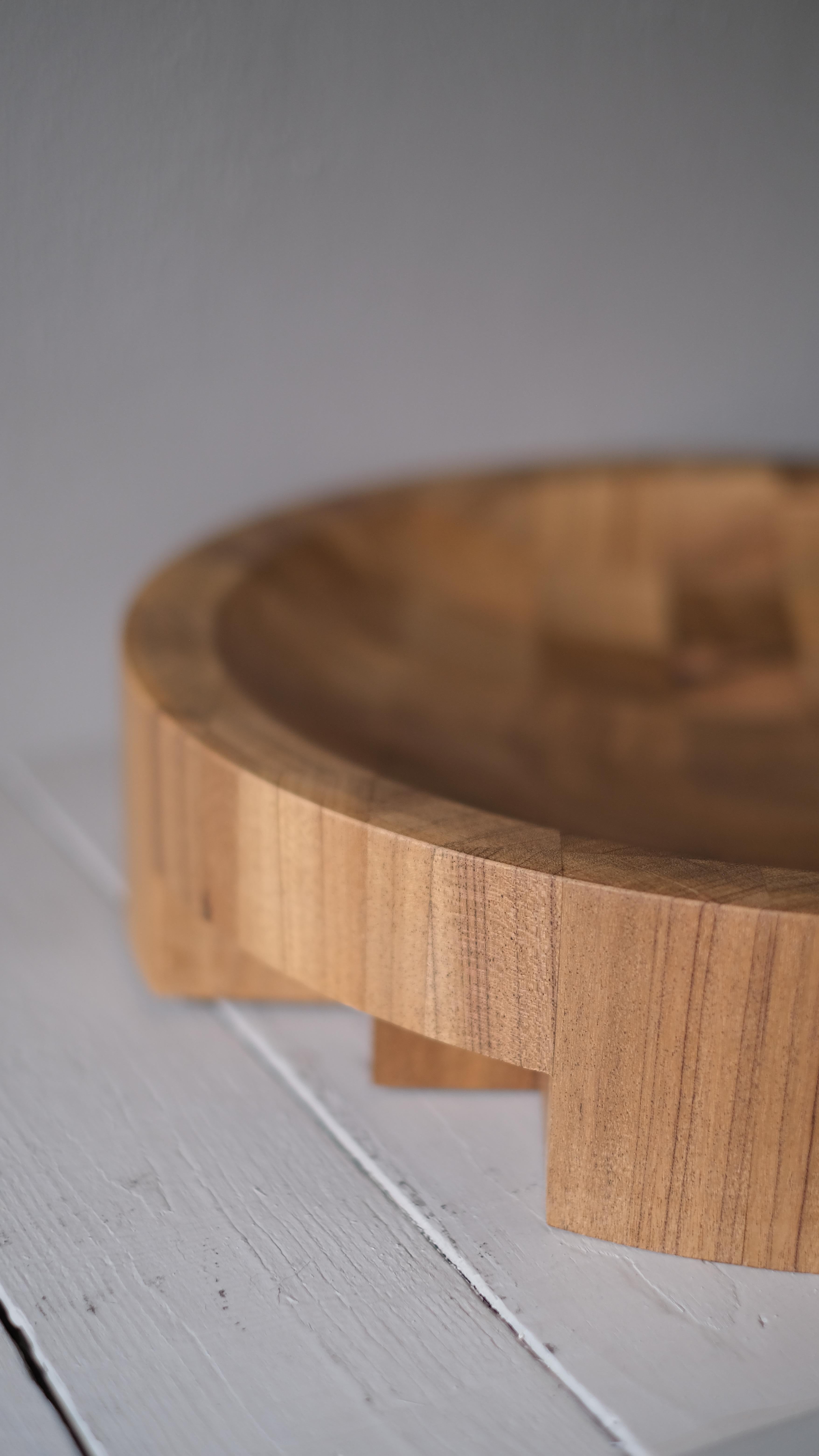 Modern Disk Tray African Walnut Large by Arno Declercq For Sale