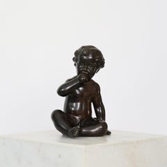 Diskometal Bust of Boy by Just Andersen, 1930s, Denmark