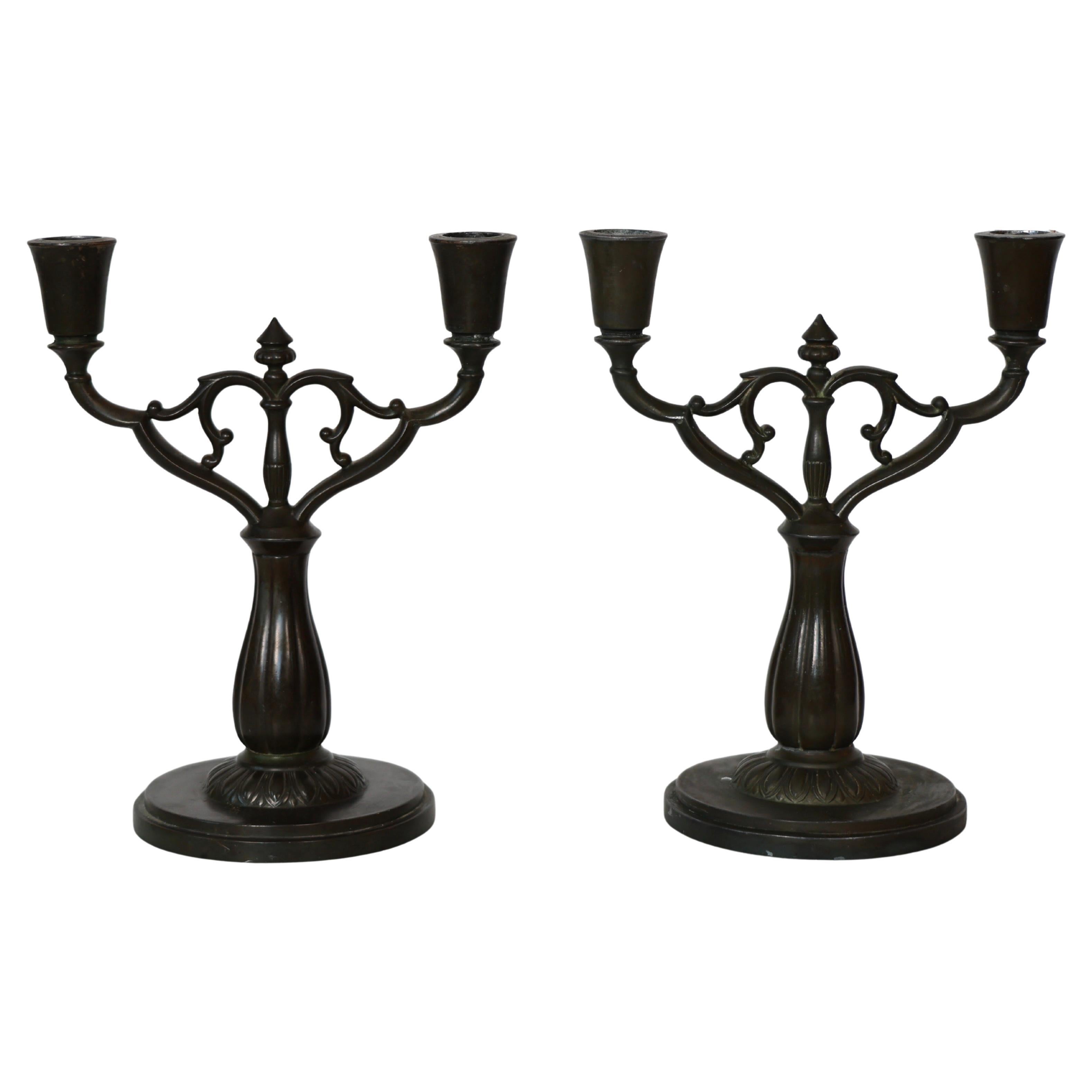Diskometal Candelabras made by Just Andersen, 1920s, Denmark For Sale