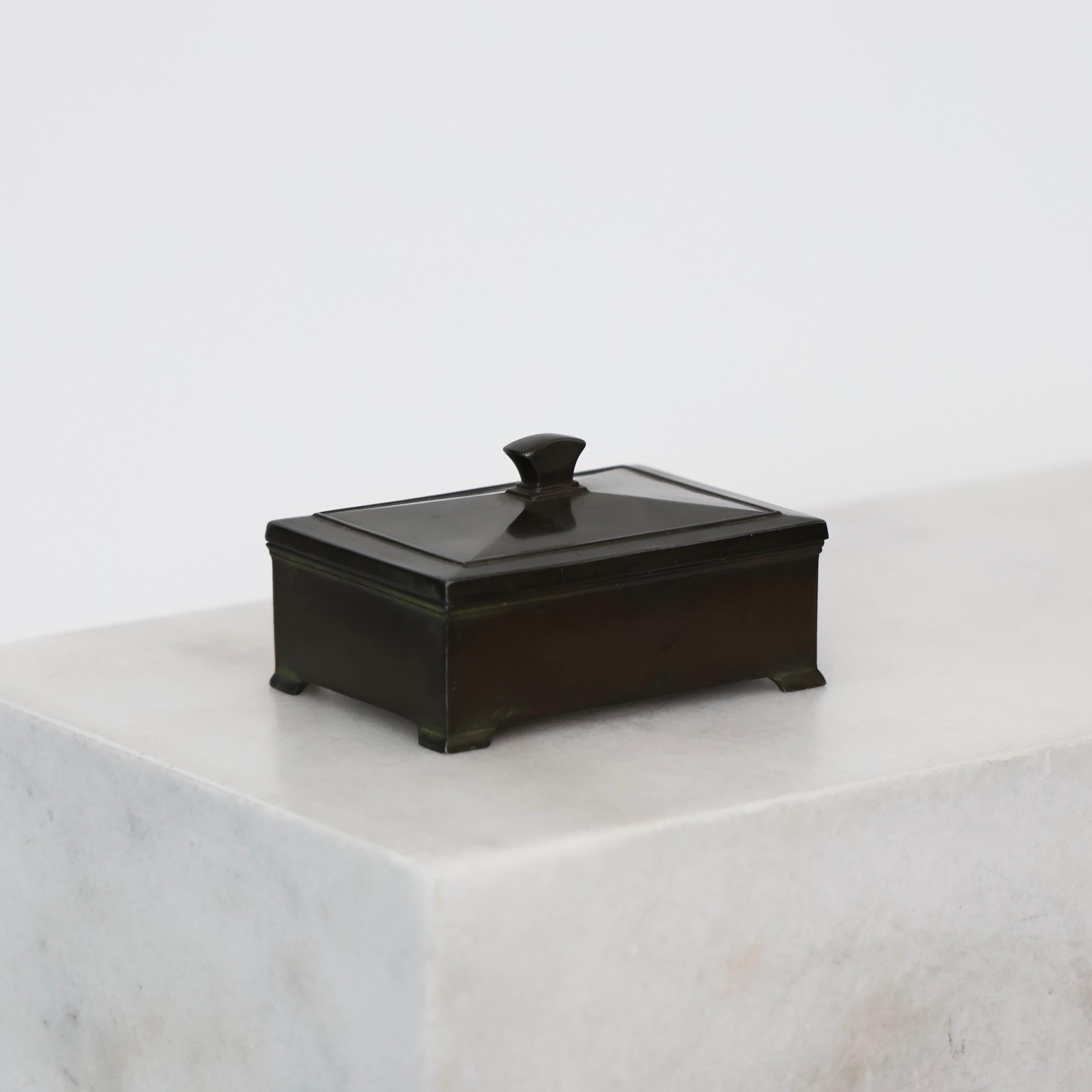 Art Deco Diskometal Casket by Just Andersen, 1930s, Denmark For Sale