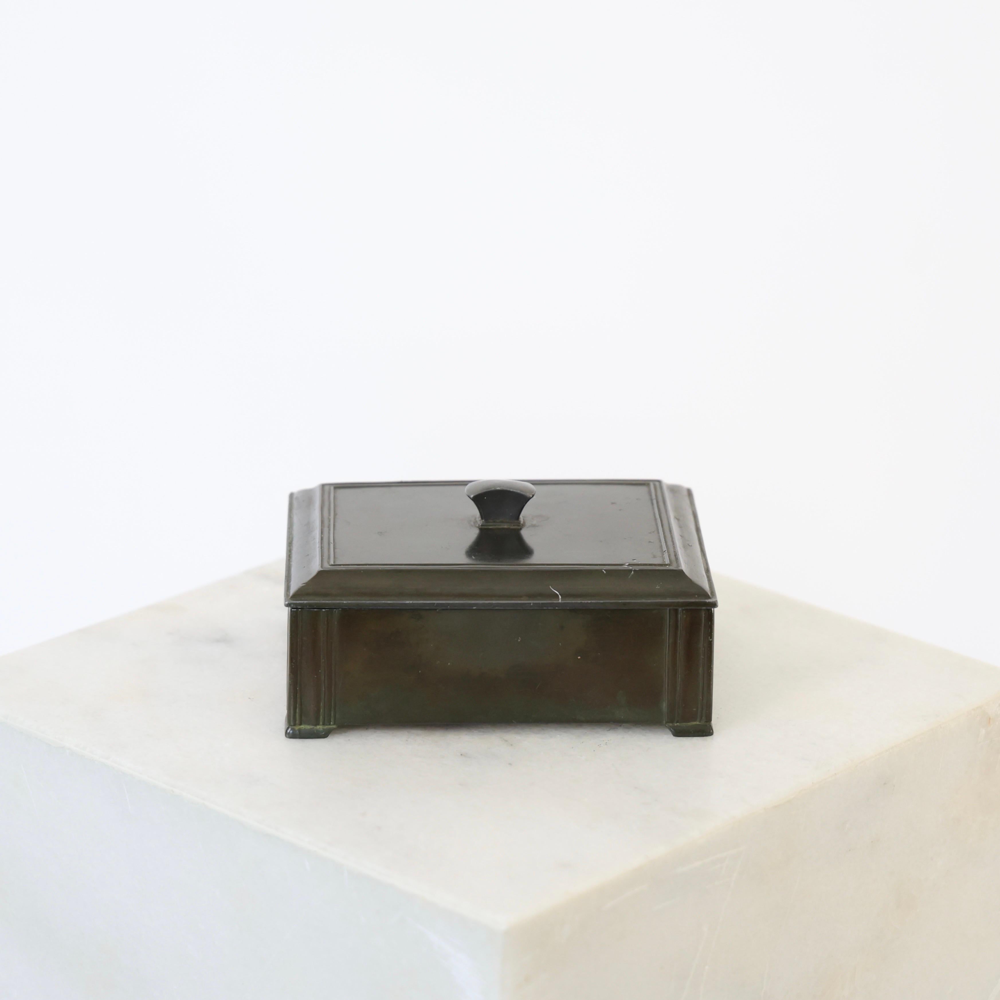Art Deco Diskometal Casket by Just Andersen, 1930s, Denmark For Sale