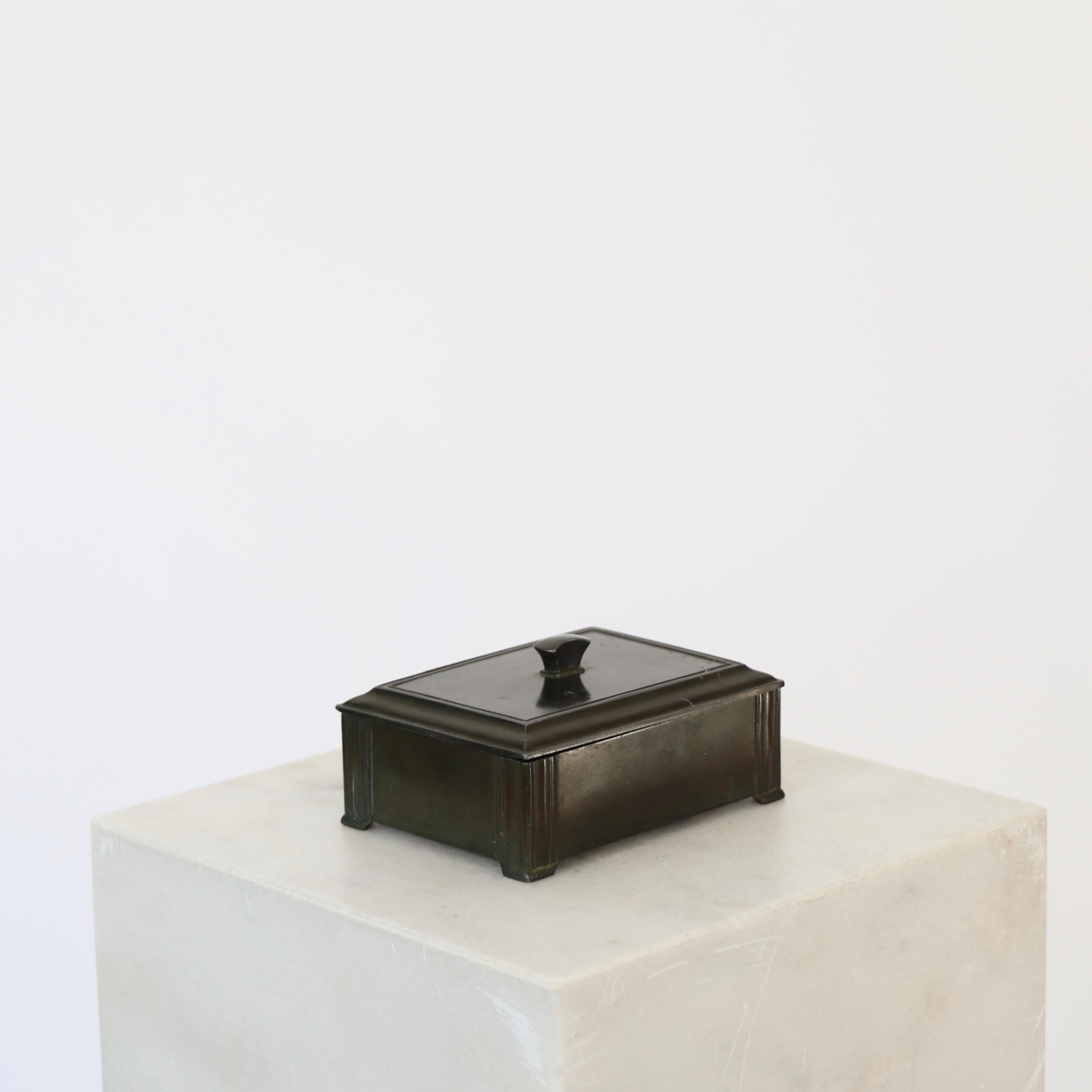 Diskometal Casket by Just Andersen, 1930s, Denmark In Good Condition For Sale In Værløse, DK