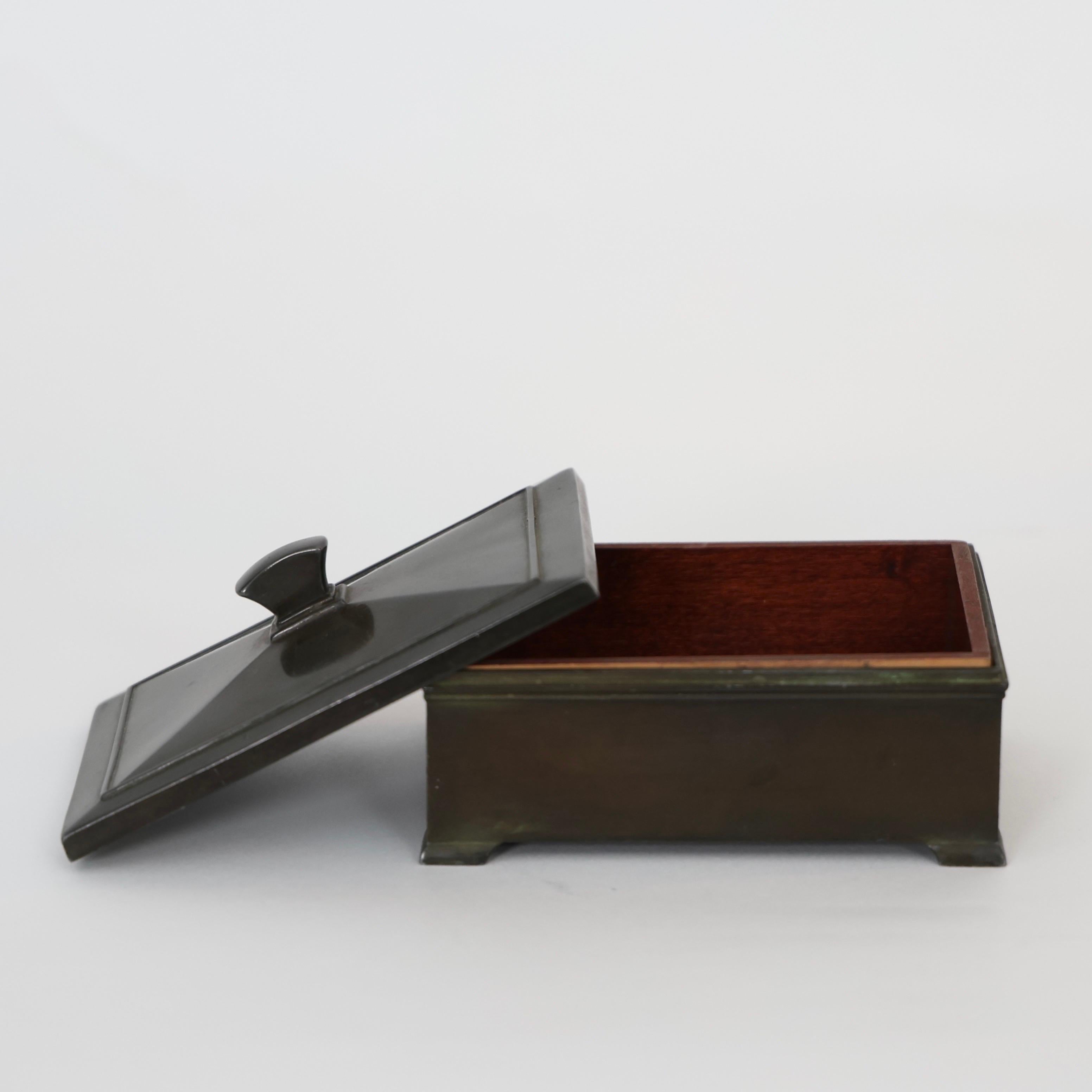 Diskometal Casket by Just Andersen, 1930s, Denmark For Sale 1