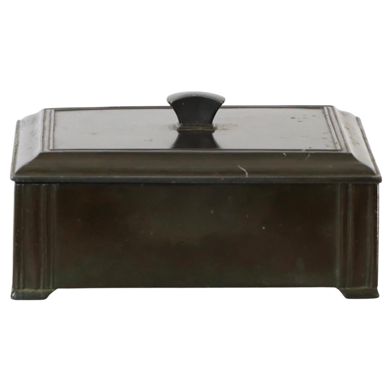 Diskometal Casket by Just Andersen, 1930s, Denmark For Sale