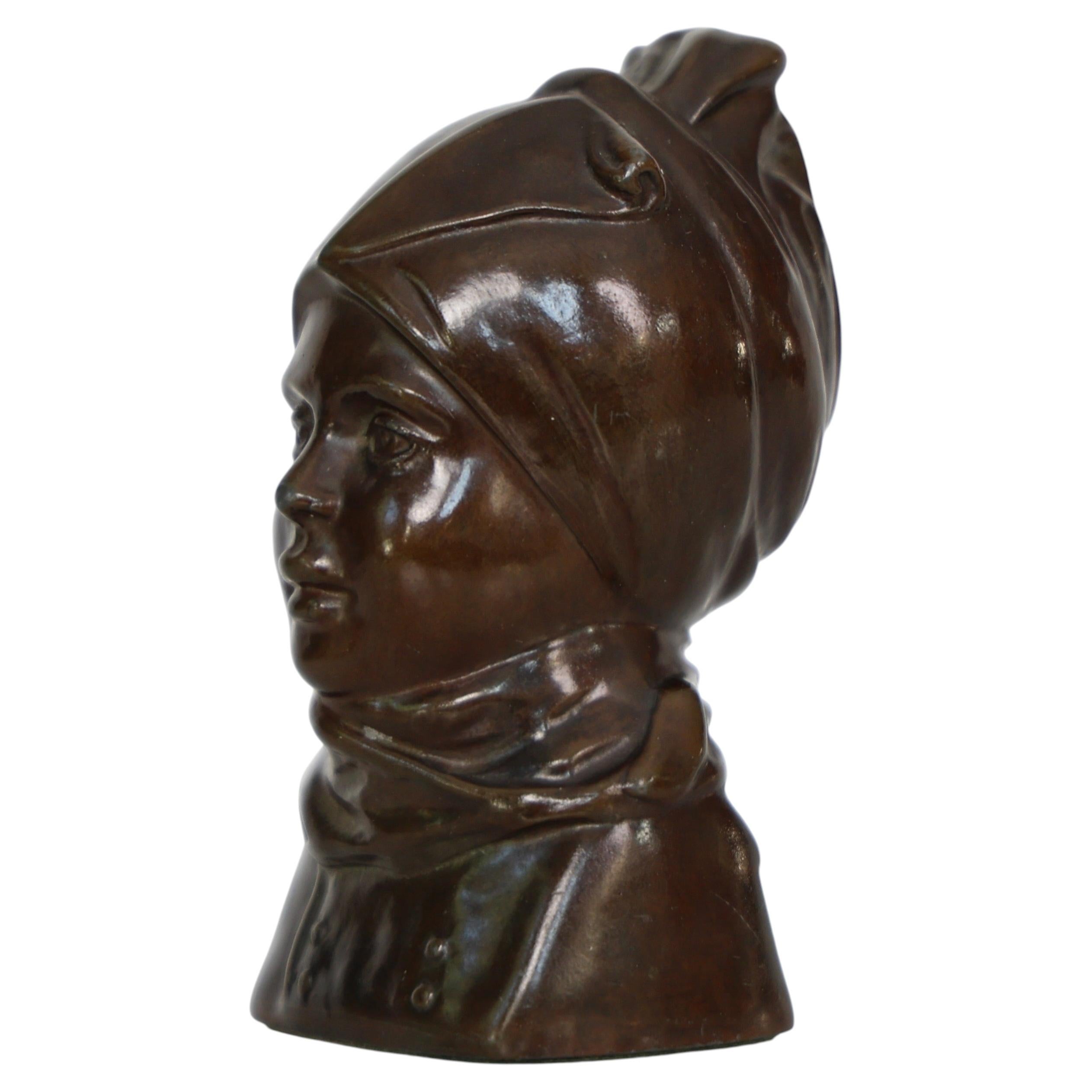Diskometal Fanoe Girl by Carl Emil Ruge for Just Andersen, 1930s, Denmark For Sale