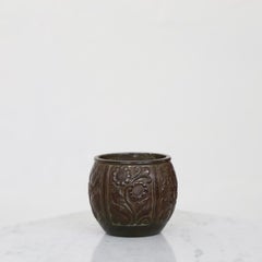 Diskometal Jar with Floral Motifs by Just Andersen, 1930s, Denmark