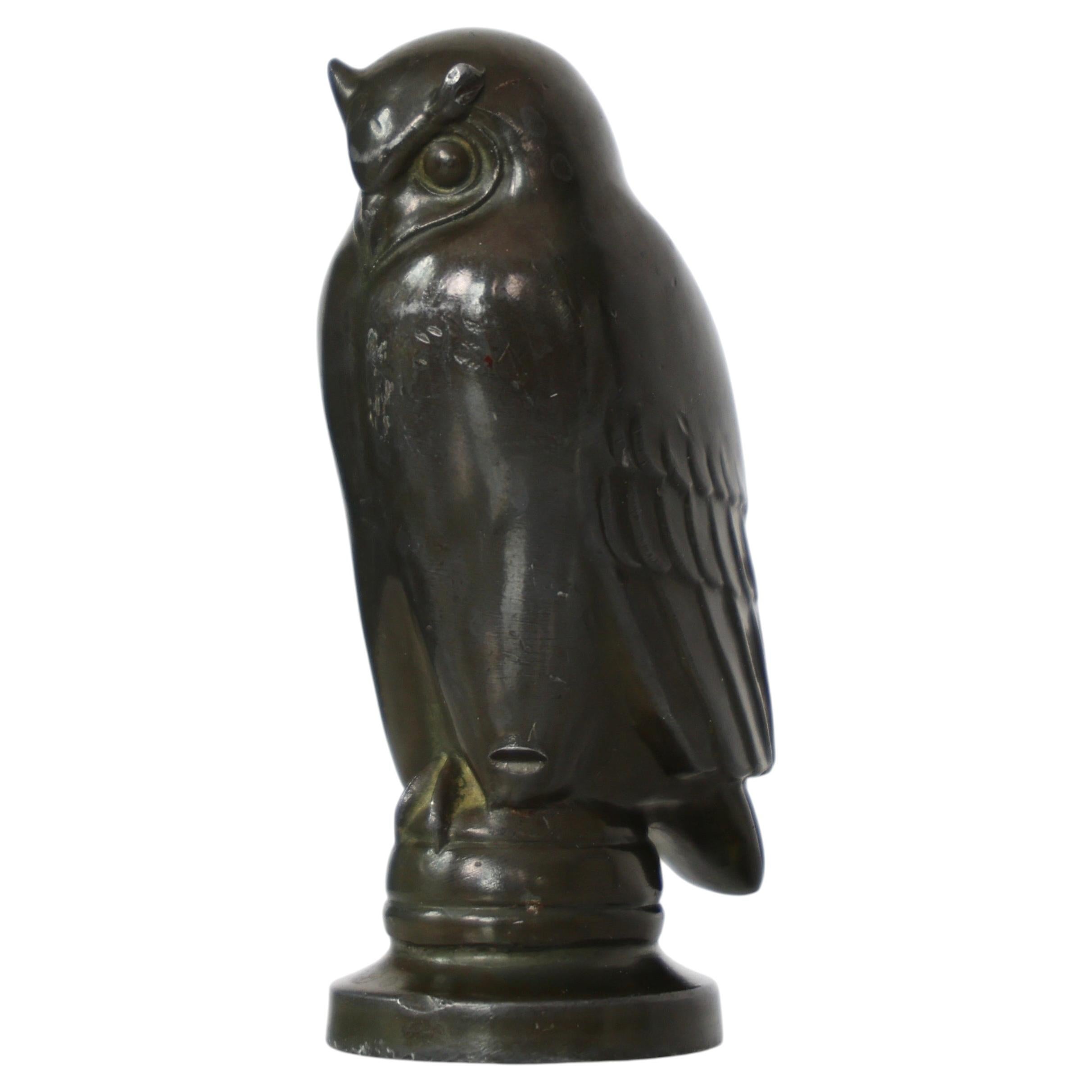 Diskometal Owl by Just Andersen, 1930s, Denmark