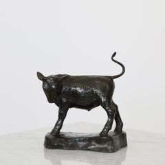 Diskometall-Skulptur eines Kalbs, entworfen von Just Andersen, 1930er Jahre, Dänemark