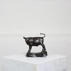 Escultura Diskometal de Becerro diseñada por Just Andersen, años 30, Dinamarca
