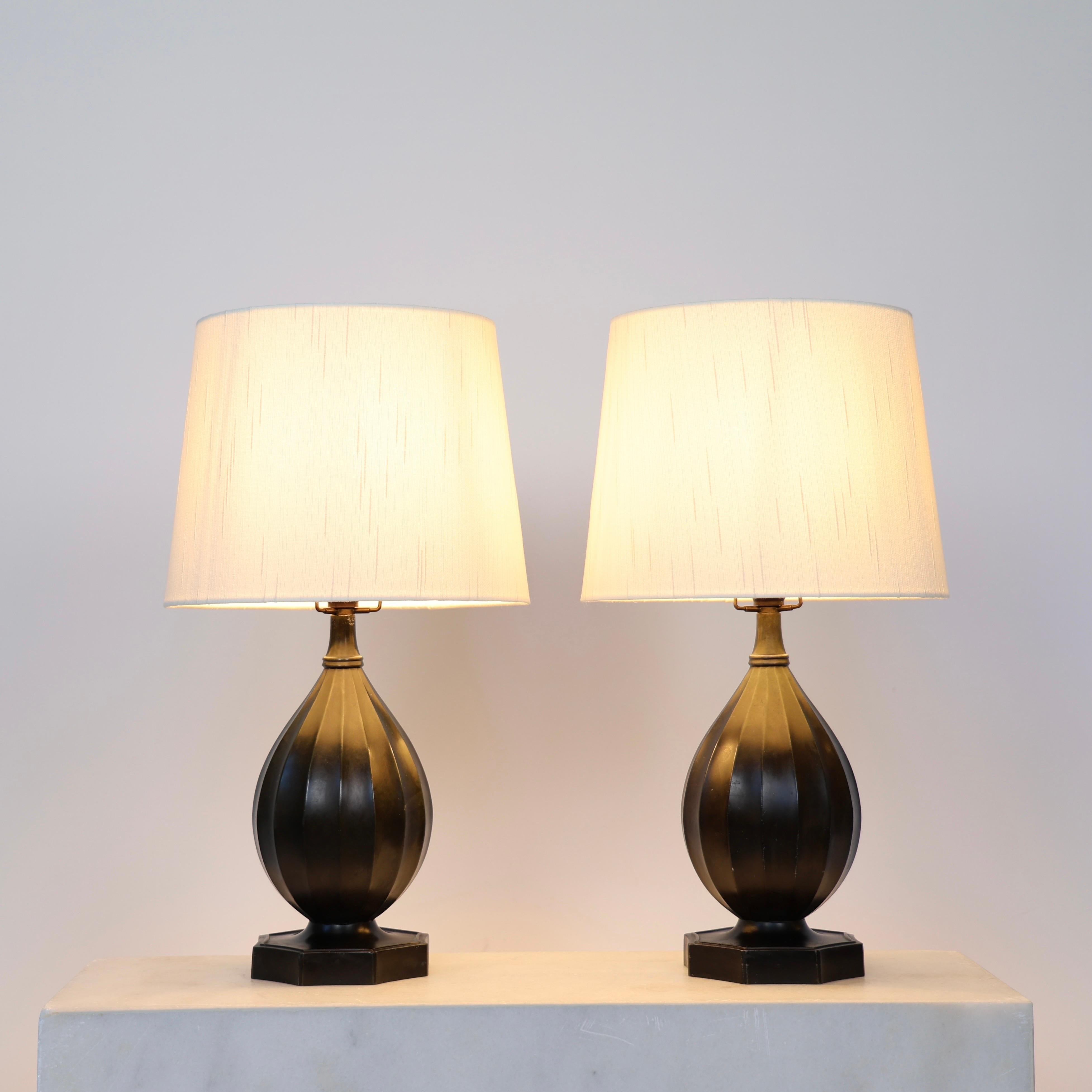 Diskometal Table Lamps by Just Andersen, 1930s, Denmark Art Decó en venta