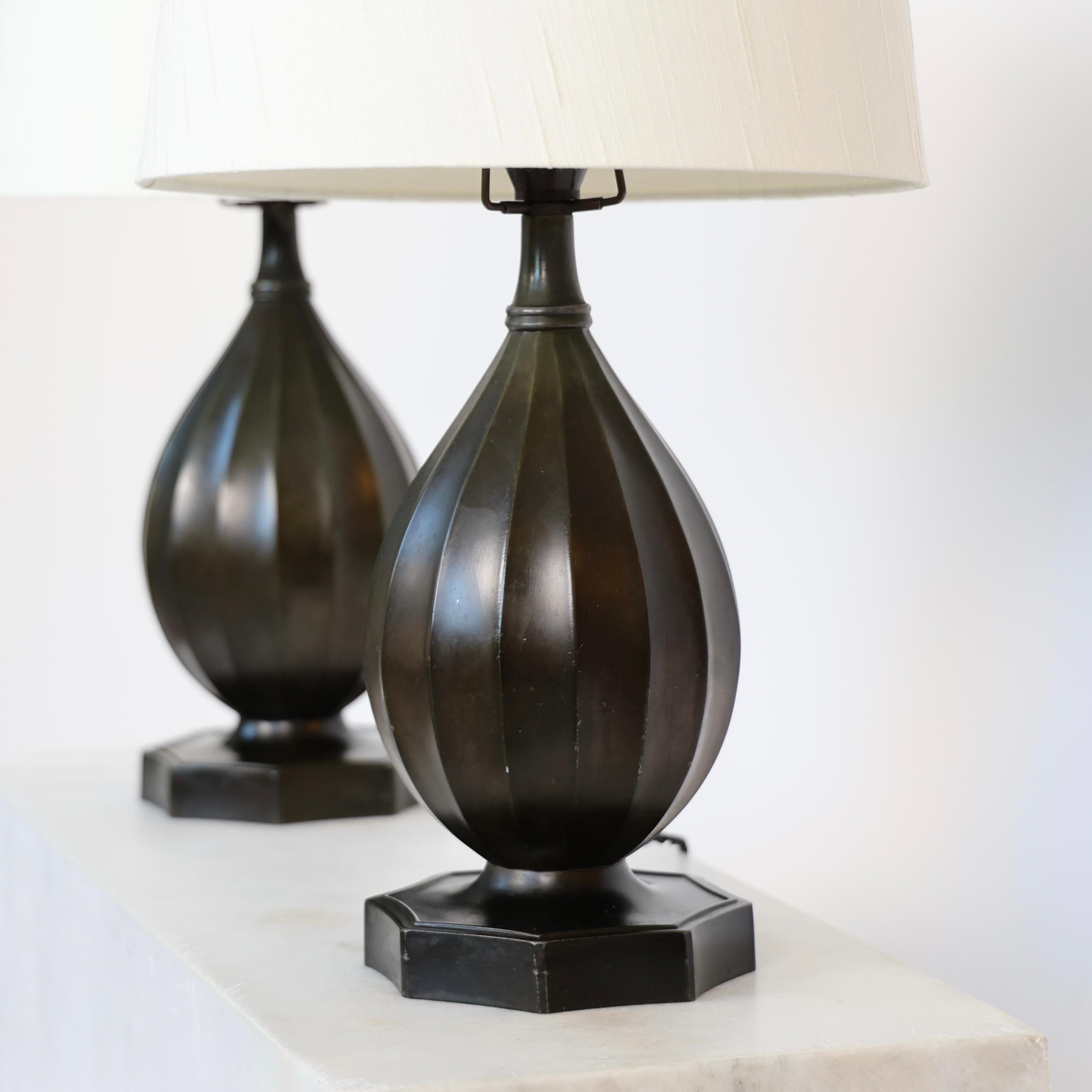 Diskometal Table Lamps by Just Andersen, 1930s, Denmark Danés en venta