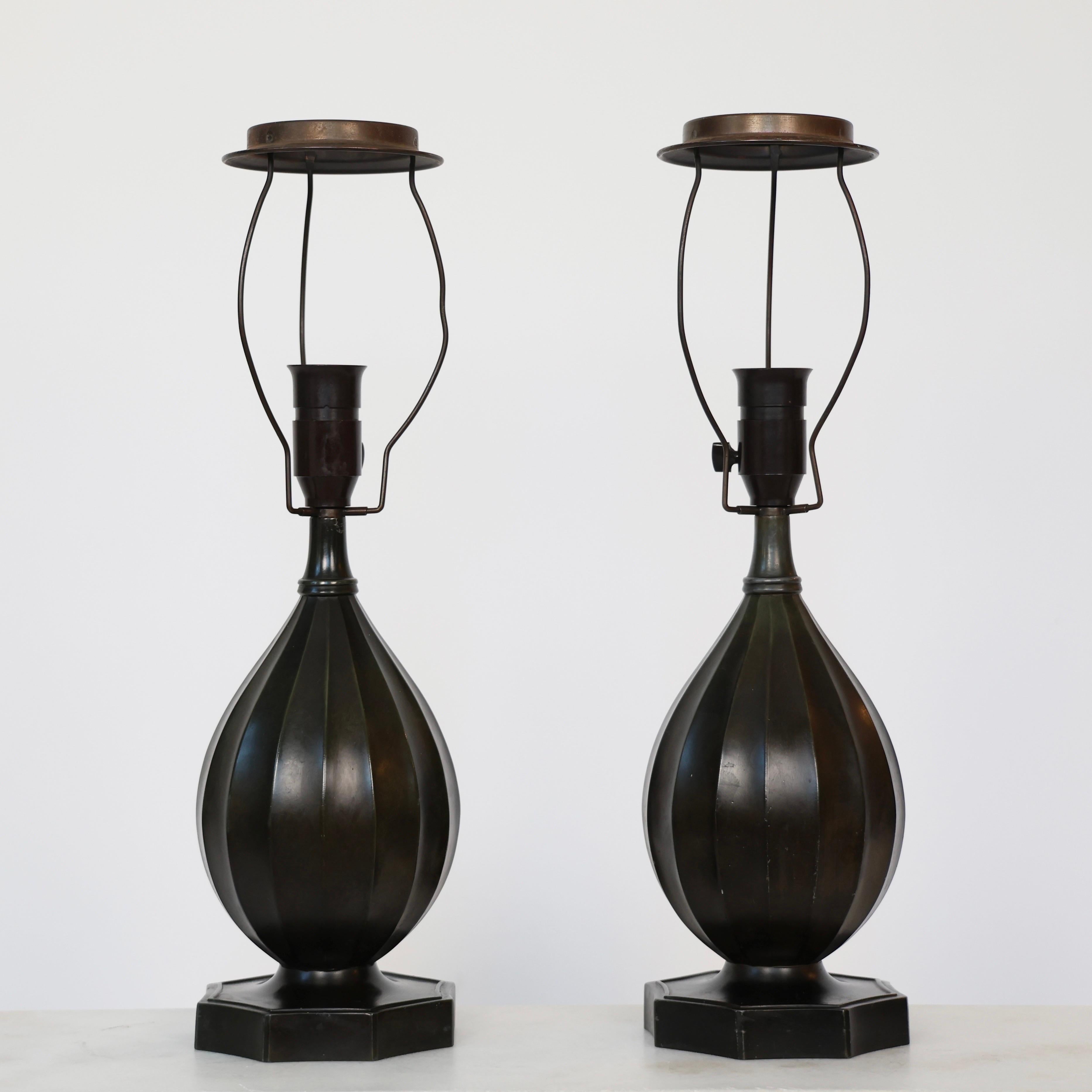 Diskometal Table Lamps by Just Andersen, 1930s, Denmark en venta 2