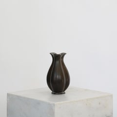 Vase Diskometal d'Ellen Schlanbusch pour Just Andersen, années 1940, Danemark