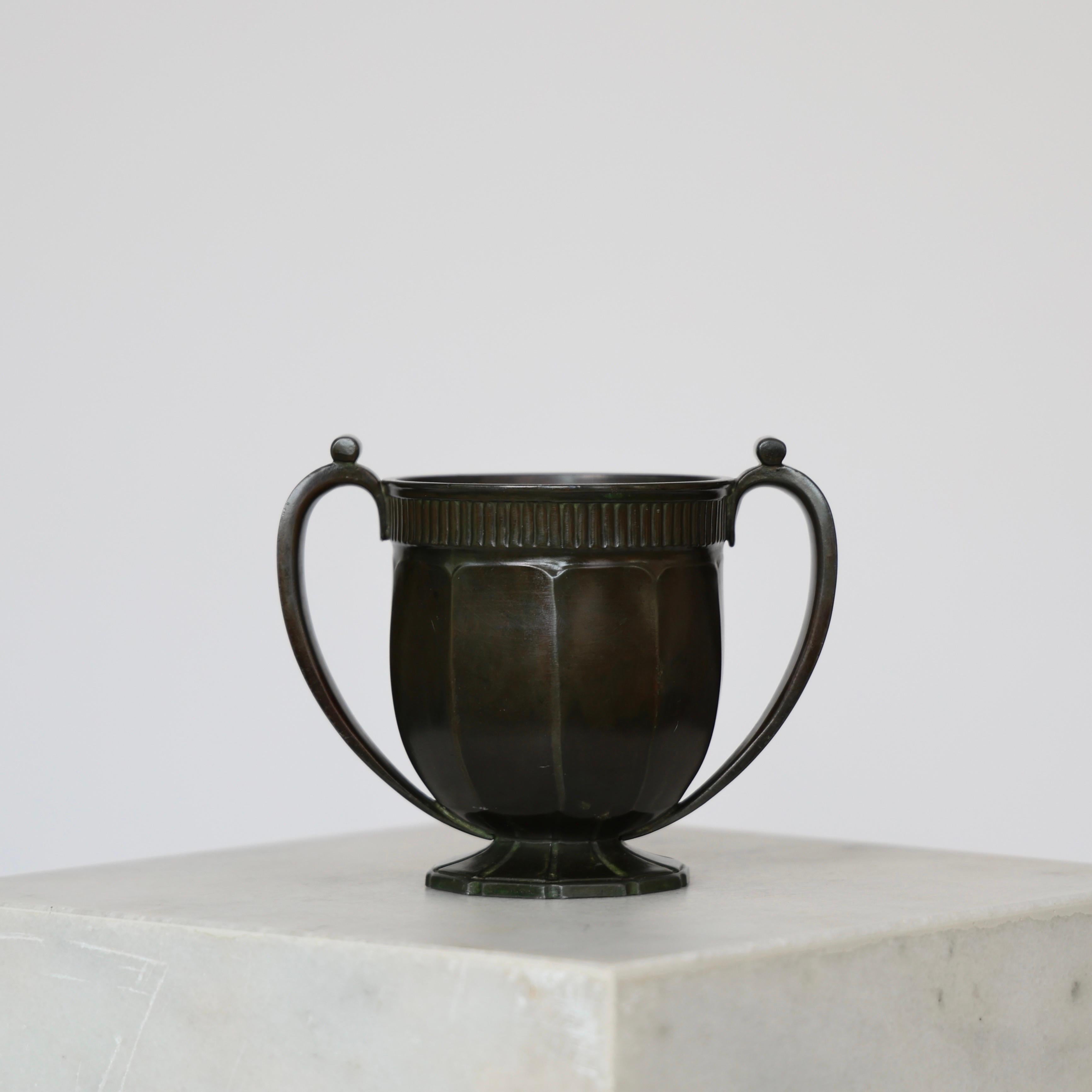 Art Deco Diskometal Vase by Just Andersen, 1930s, Denmark For Sale