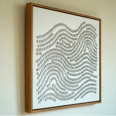 Disks, A Piece of 3D Sculptural White Leather Wall Art