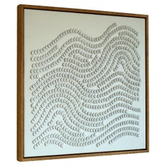 Disks, A Piece of 3D Sculptural White Leather Wall Art 