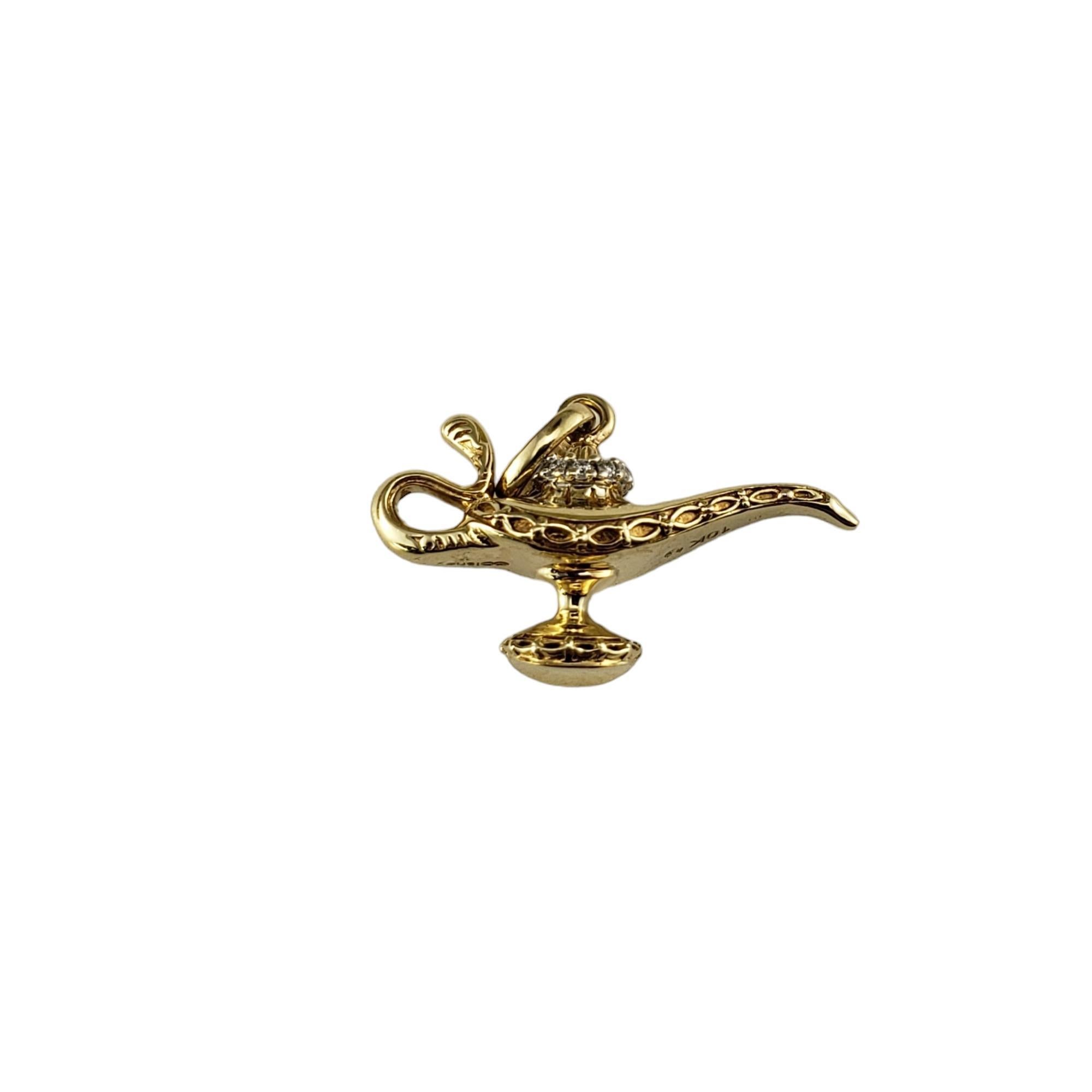 Disney 10 Karat Yellow Gold Diamond Aladdin Genie Charm #16730 For Sale