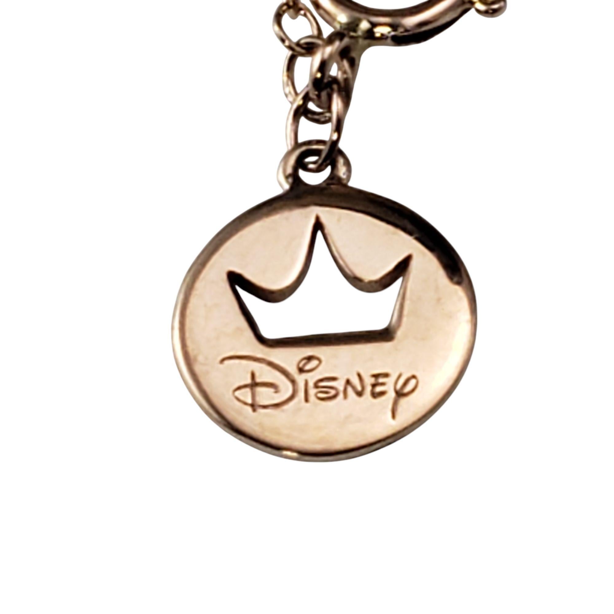 Disney 10K Rose Gold Pink Topaz and Diamond Aurora Crown Necklace #20965 2