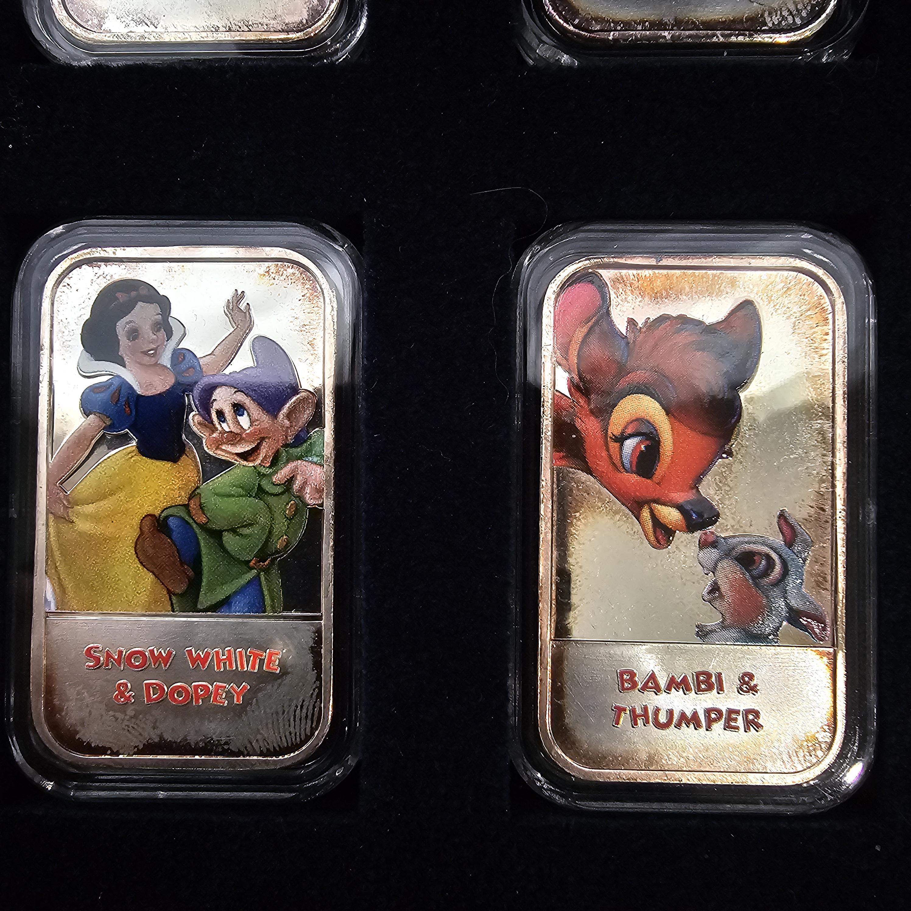 Disney 12oz 999 Silver Ingot Bar Enamel Box Set Mickey Mermaid Lion King Bambi en vente 7