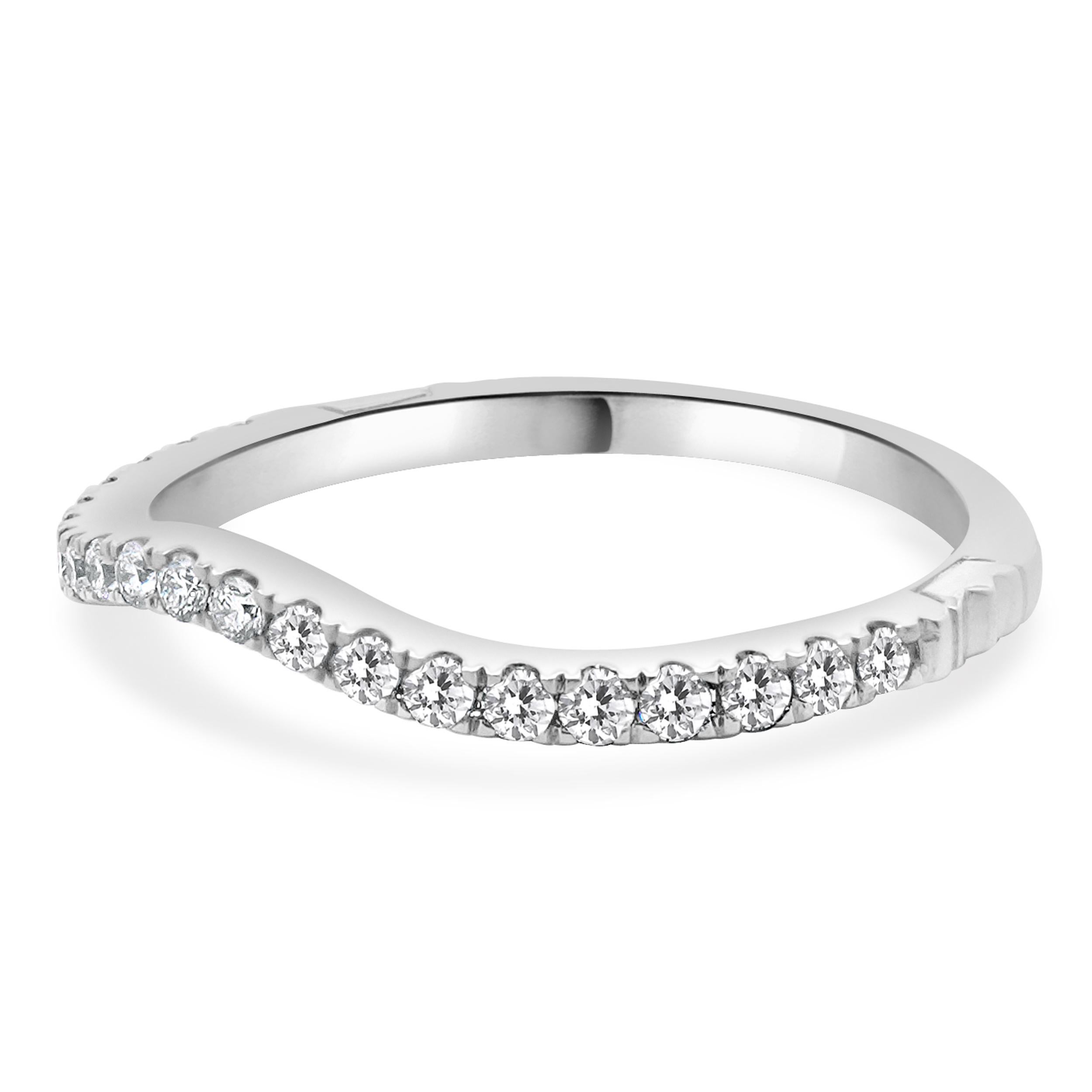Designer: Disney
Material: 14K white gold
Diamonds: 20 round brilliant cut = 0.20cttw
Color: H
Clarity: SI1-2
Size: 5.5 sizing available 
Dimensions: rings measures 2.1mm in width
Weight: 1.64 grams