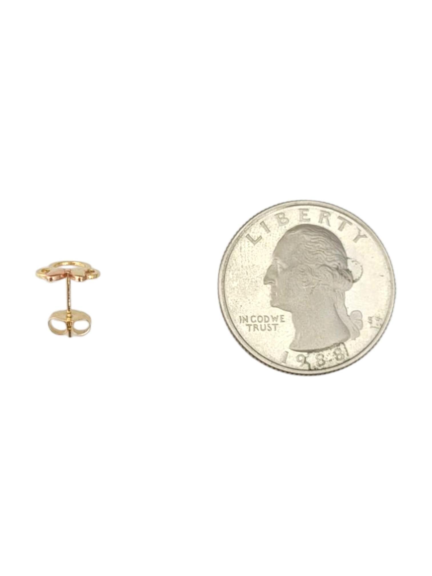 Disney 14K Yellow Gold Mini Mouse Stud Earrings #21733 For Sale 2