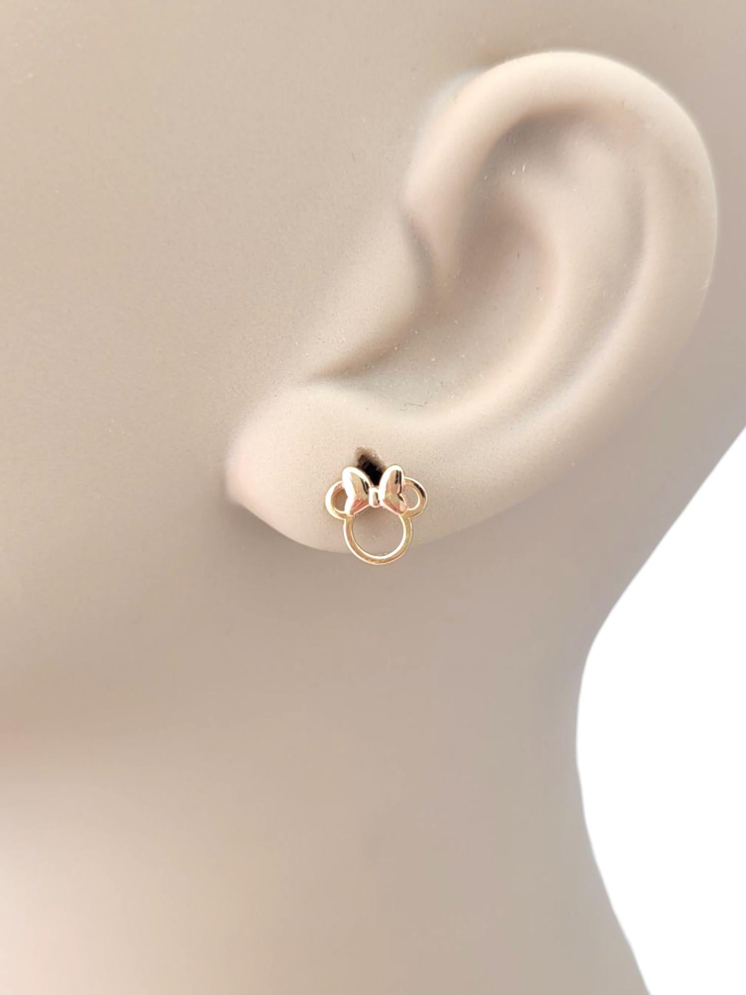 Disney 14K Yellow Gold Mini Mouse Stud Earrings #21733 For Sale 3