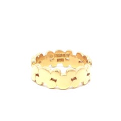 Disney Bague d'éternité en or jaune 14k Mickey Mouse poli Taille 6.5