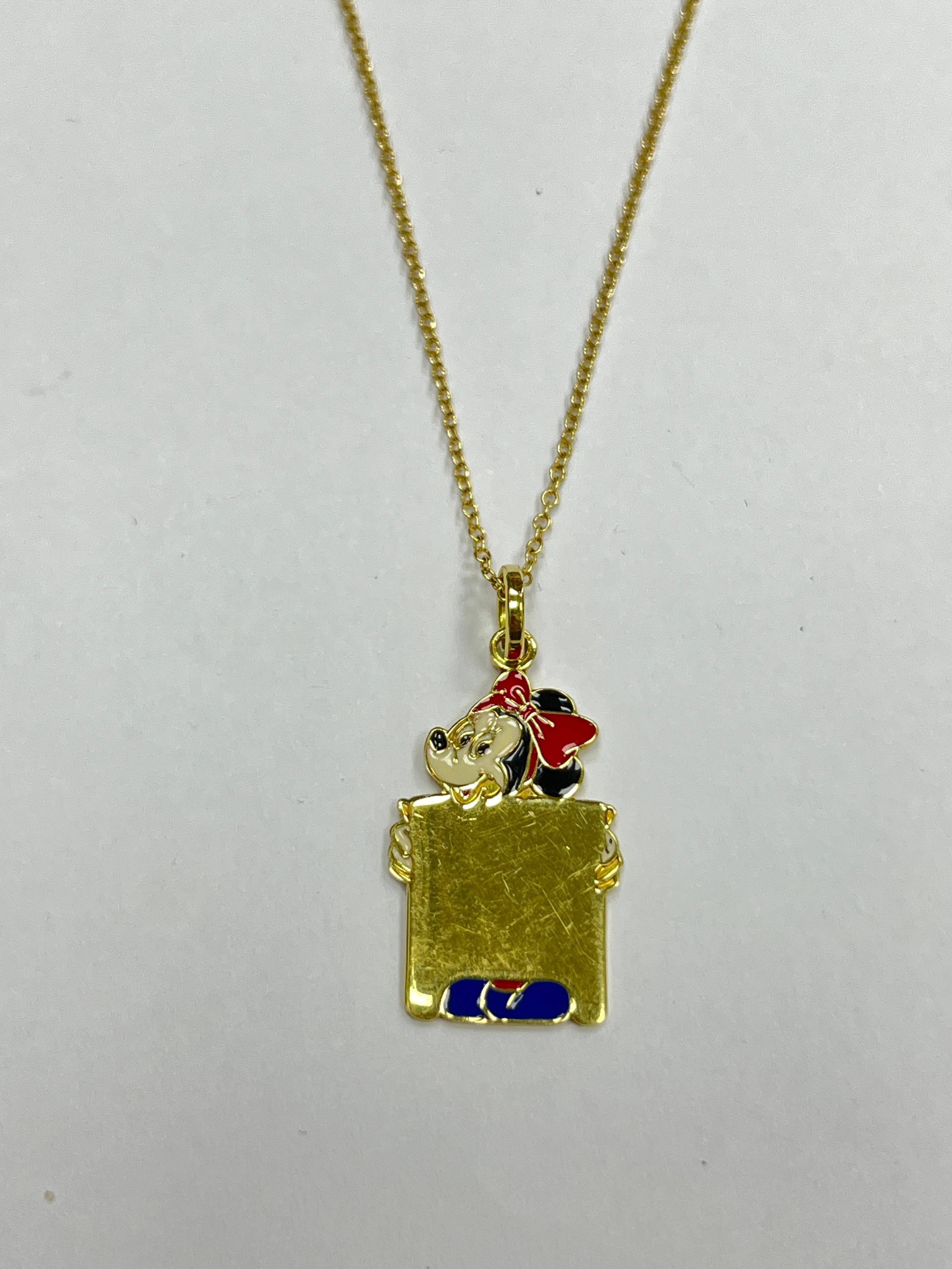 minnie mouse necklace gold