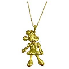 Vintage Disney 18k YG Minnie Mouse pendant with gold chain