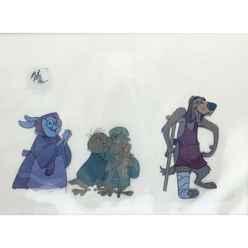 Disney Animation Cel - Rabbit & Owls from Robin Hood Authentication Stamp, 1973

Authentication stamp on front, 
