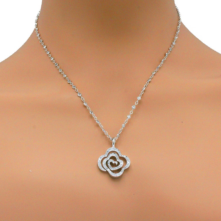 Disney Belle Rose with Diamond by the Yard Chain Necklace