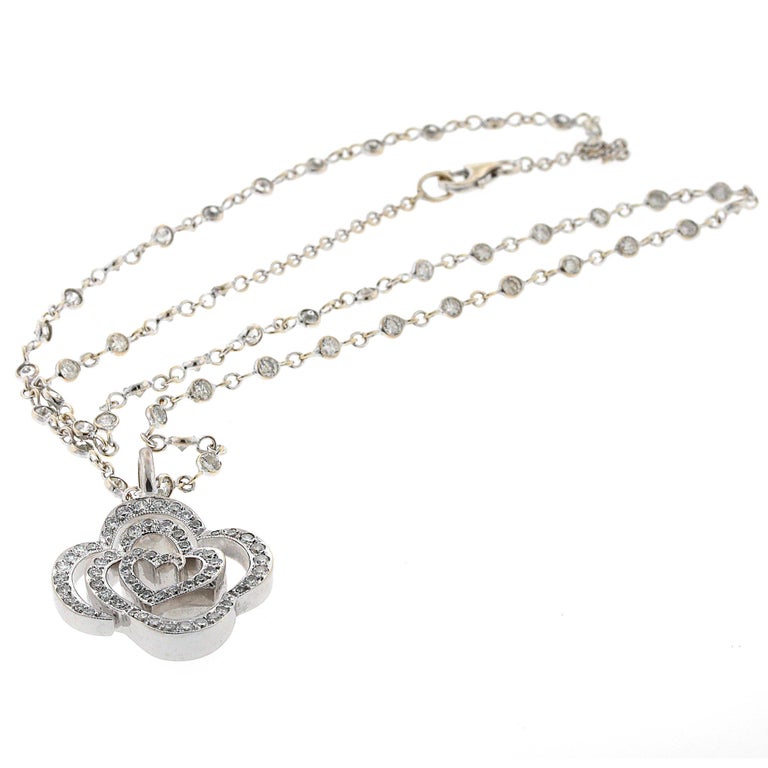 Disney Belle Rose with Diamond by the Yard Chain Necklace
