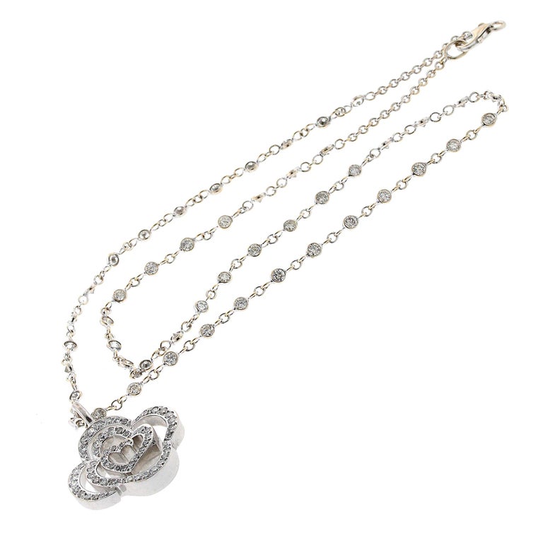 Disney Belle Rose with Diamond by the Yard Chain Necklace