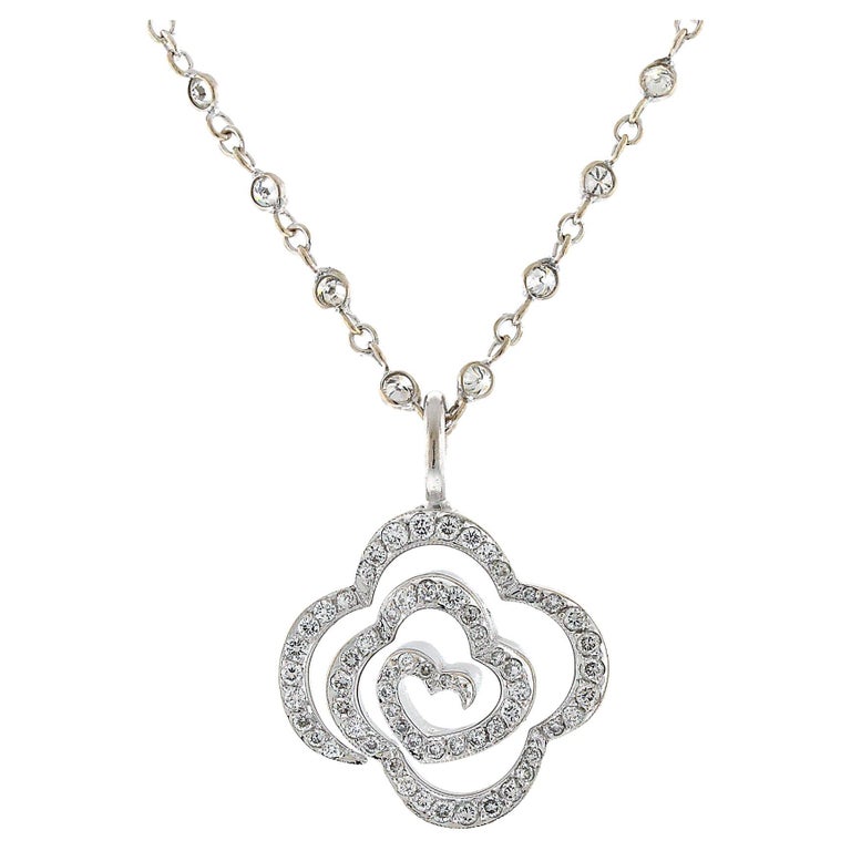 Disney Belle Rose with Diamond by the Yard Chain Necklace For Sale at
