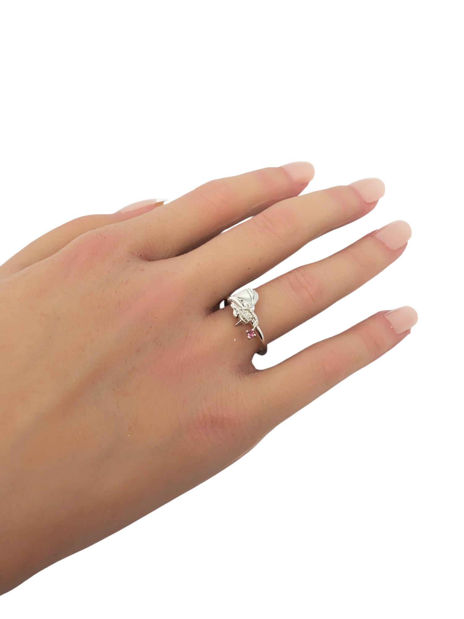 Disney Cinderella Sterling Pink Tourmaline Fairy Godmother Ring Size 7 #20604 For Sale 2