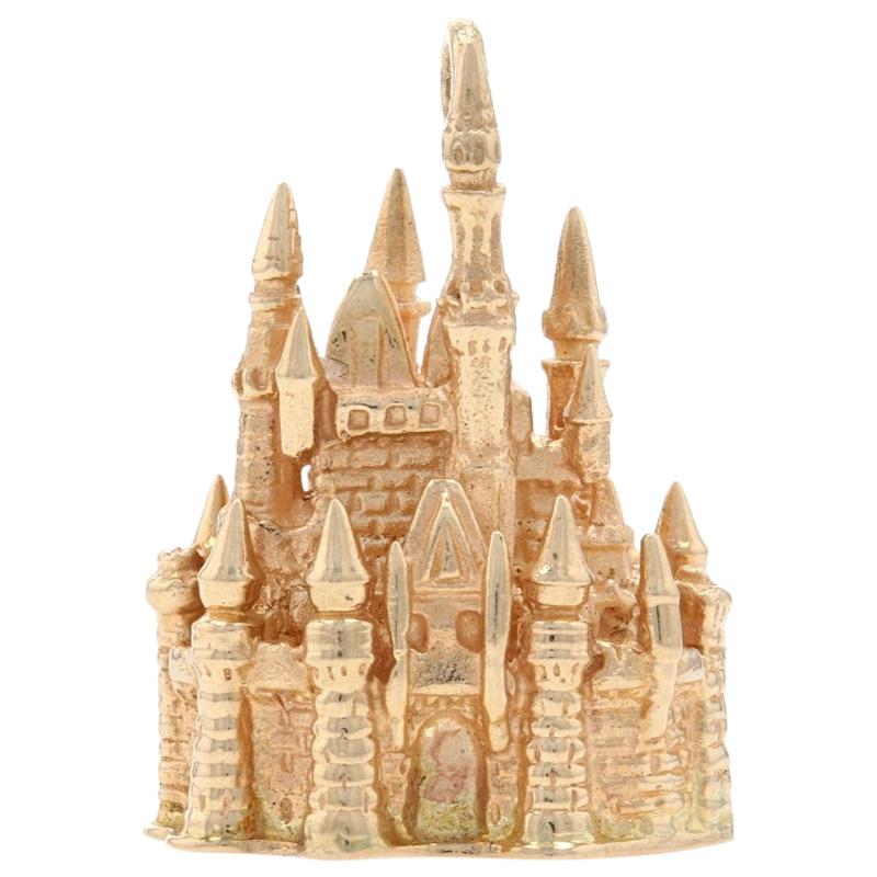 Disney Cinderella's Castle Charm Yellow Gold, 14k Theme Park Souvenir Pendant