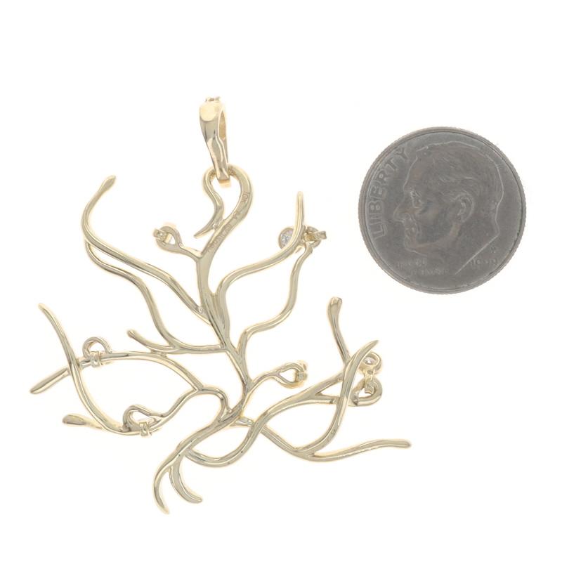 Pendentif Disney Diamond Freeform Vines - Or jaune 10k Rd .50ctw Ocean Coral Excellent état - En vente à Greensboro, NC