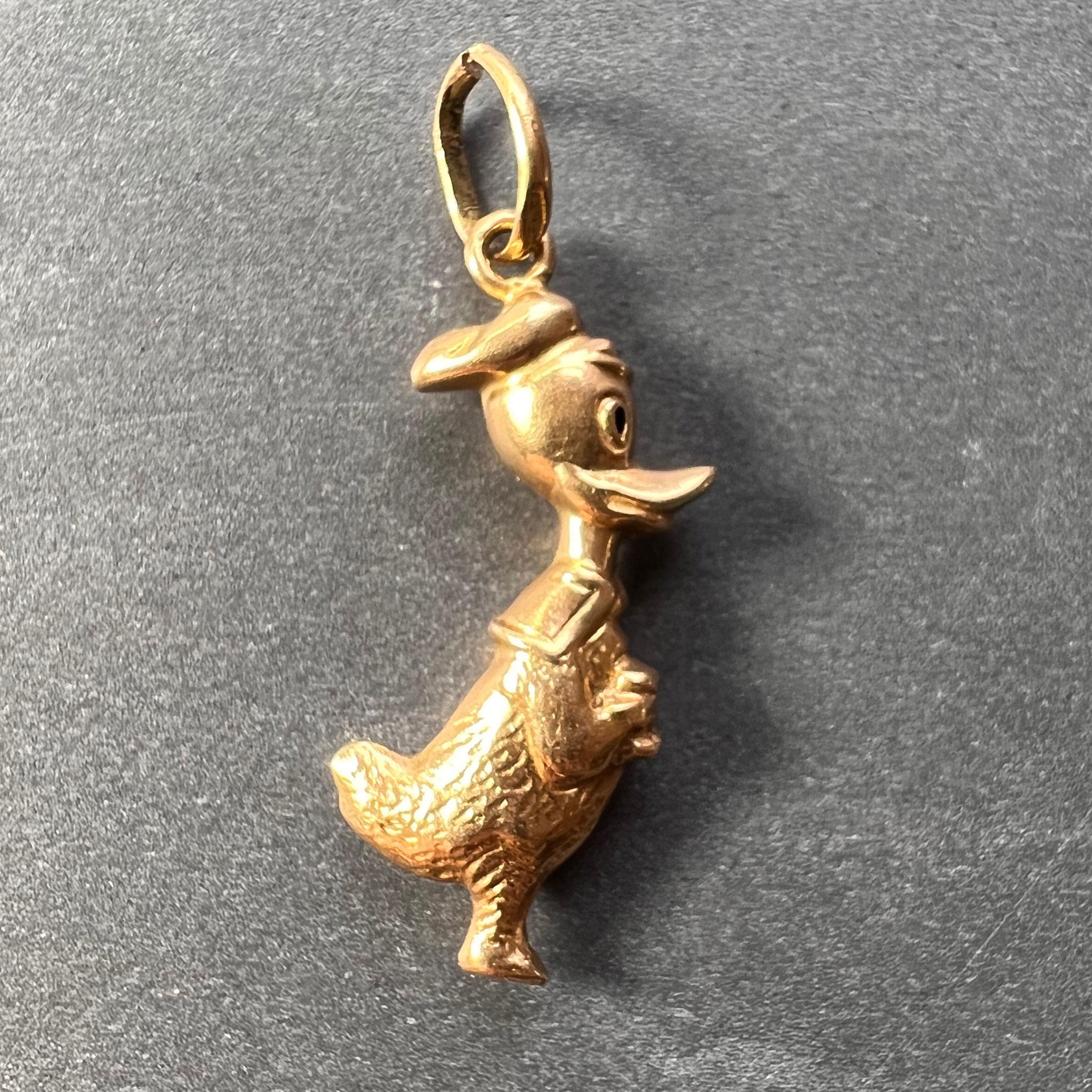 da uomo o donna Ciondolo a forma di anatra dei cartoni animati in oro giallo 18K in vendita