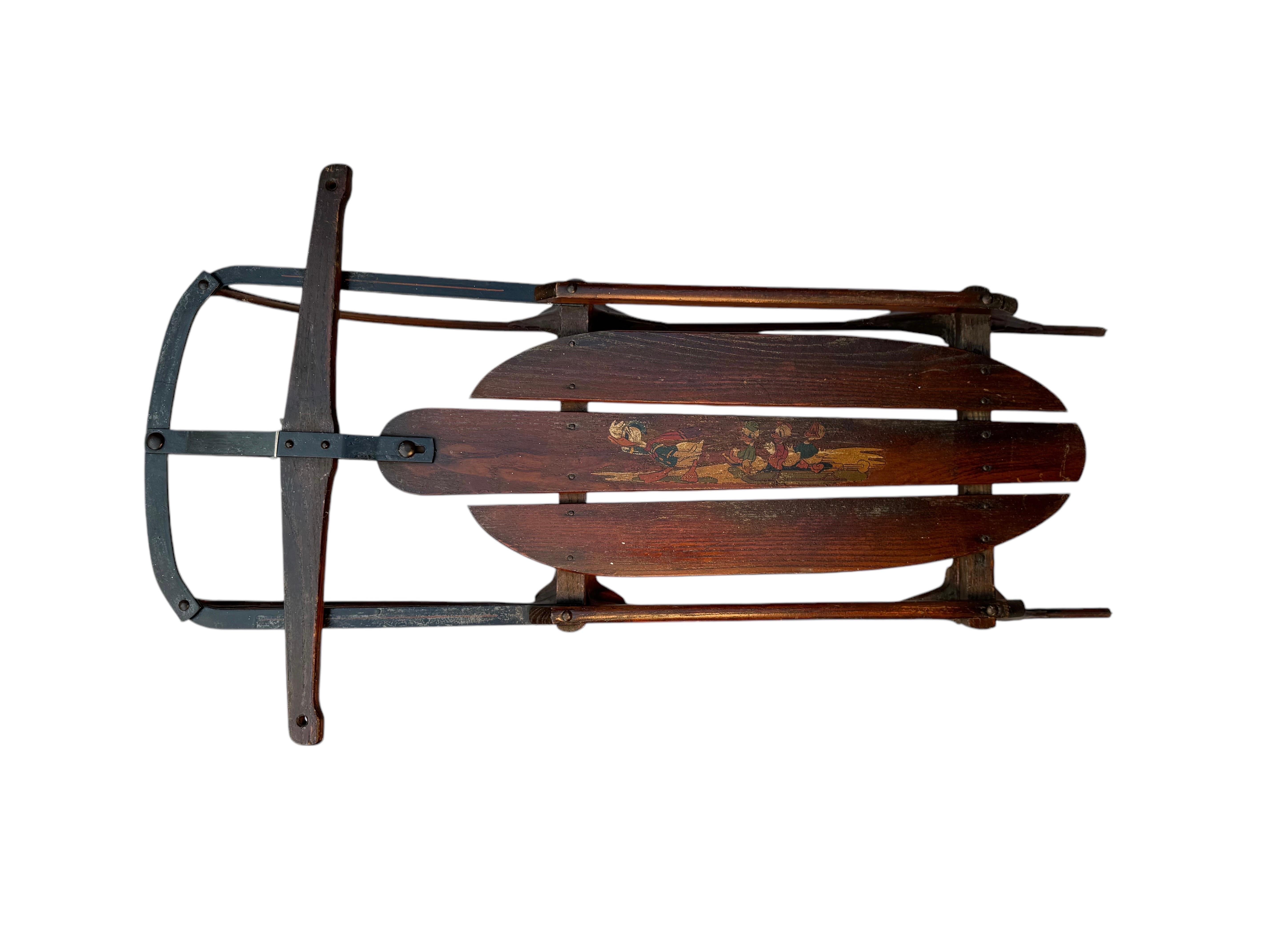 Metal Disney Donald Duck Flexible Flyer Sled