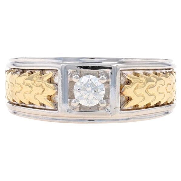 Bague pour homme Disney Enchanted Diamond - Or blanc 14k Round .20ct Wedding Band en vente