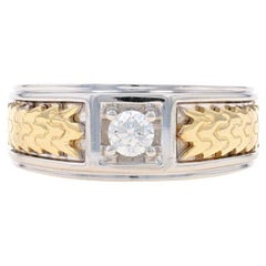 Disney Enchanted Diamond Men's Ring - White Gold 14k Round .20ct Wedding Band