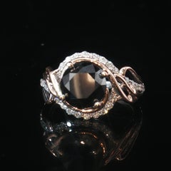 Bague Disney « Maléfique » en or 14 carats, sertie de diamants noirs et blancs (2 carats), taille 4,25