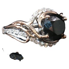 Bague Disney « Maléfique » en or 14 carats, sertie de diamants noirs et blancs (2 carats), taille 4,25
