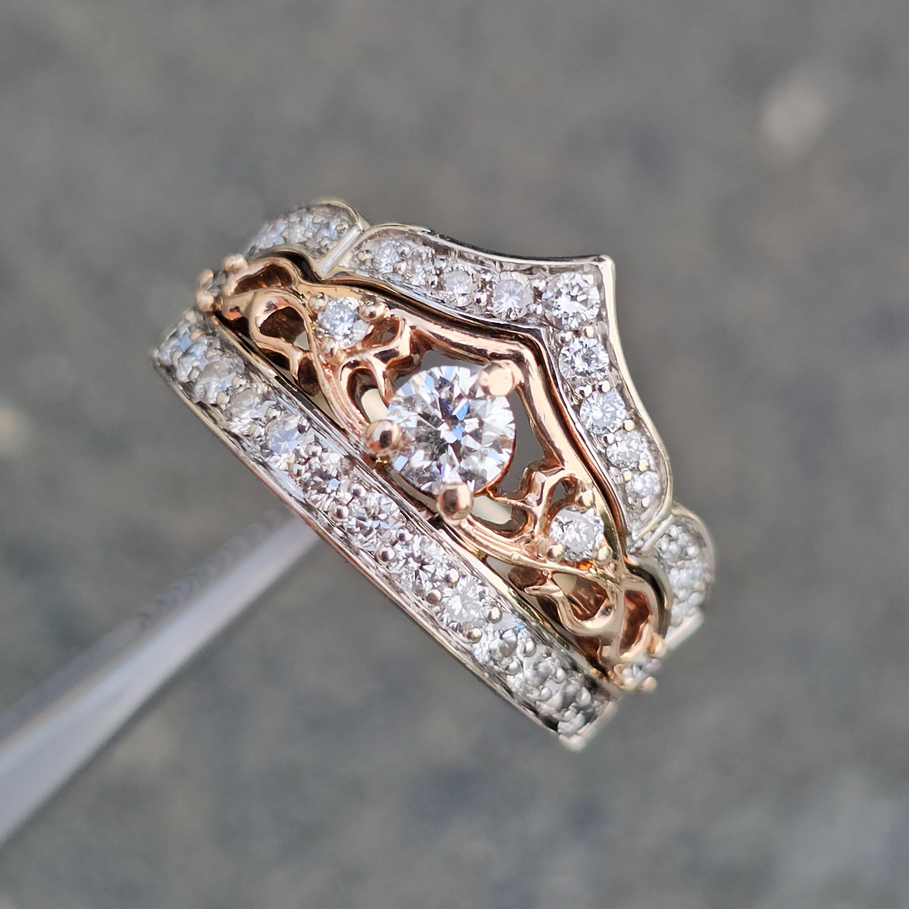 Disney Principessa Incantata Tiara Anello di fidanzamento con diamante saldato 14k sz 8 in vendita 8