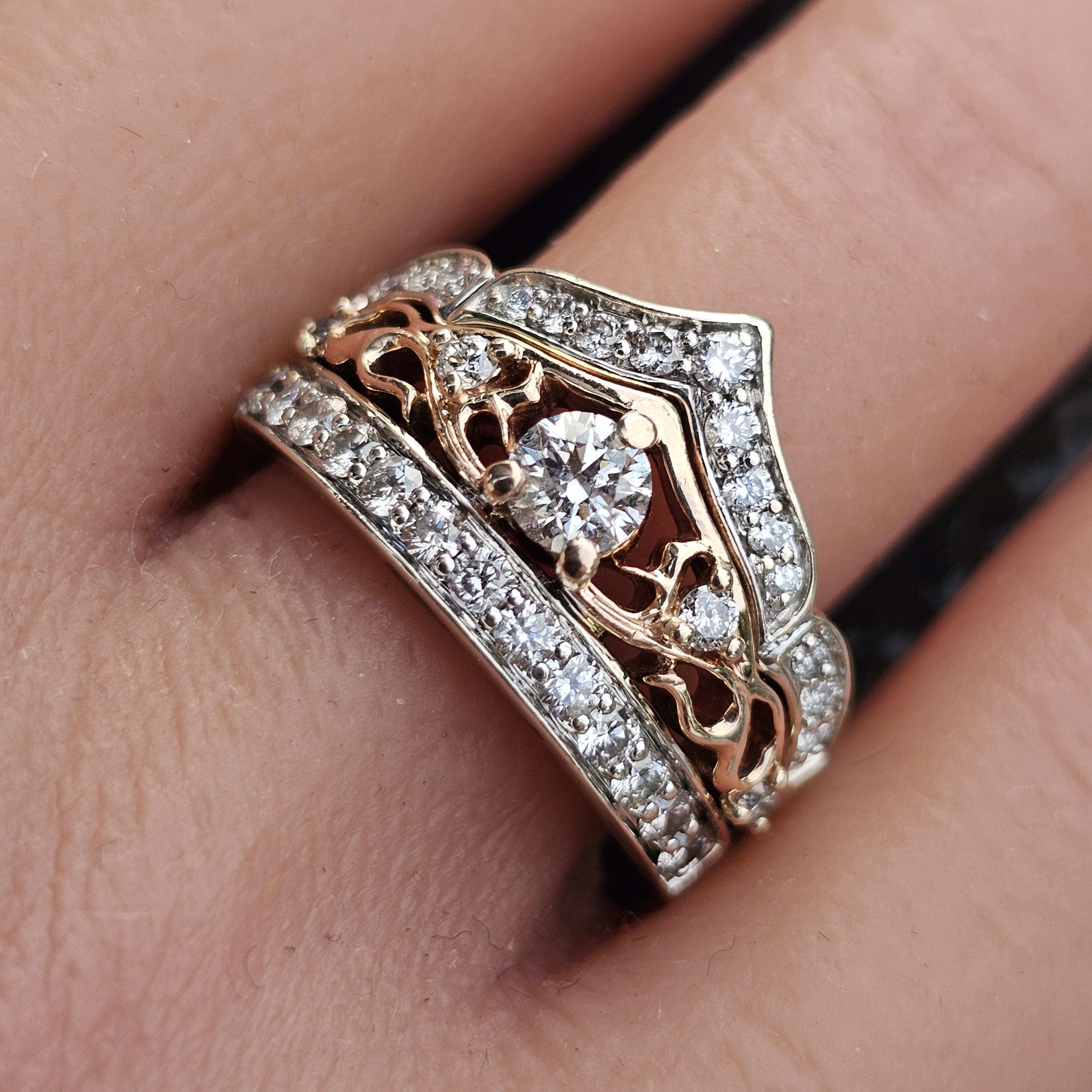 Disney Principessa Incantata Tiara Anello di fidanzamento con diamante saldato 14k sz 8 in vendita 4