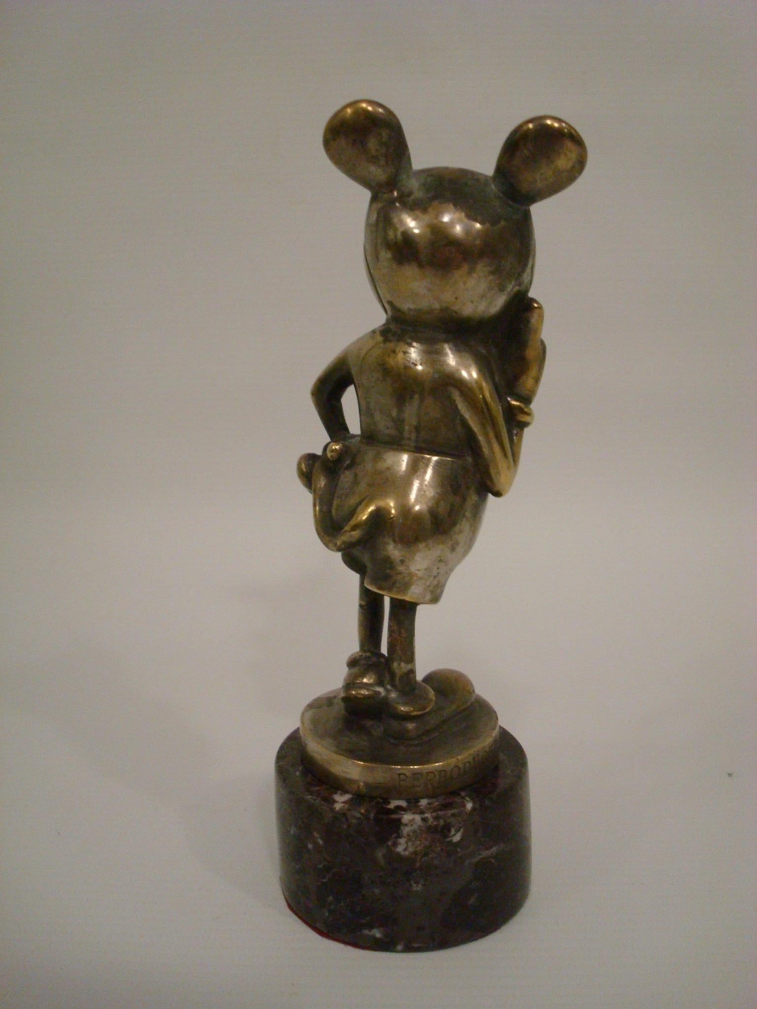 Mid-20th Century Disney Mickey Mouse Car Mascot, Hood Ornament Automobilia, British, circa 1930