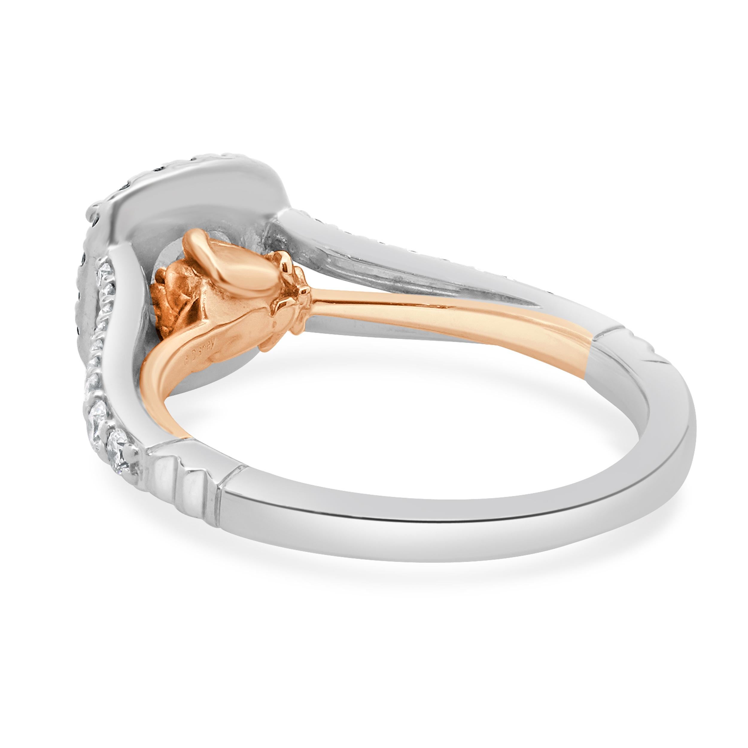 Round Cut Disney “Rose” 14 Karat White Gold Diamond Engagement Ring For Sale